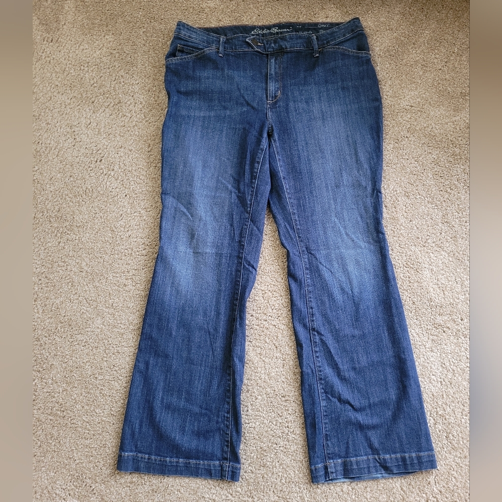 Eddie Bauer Dark Wash Curvy Trousers